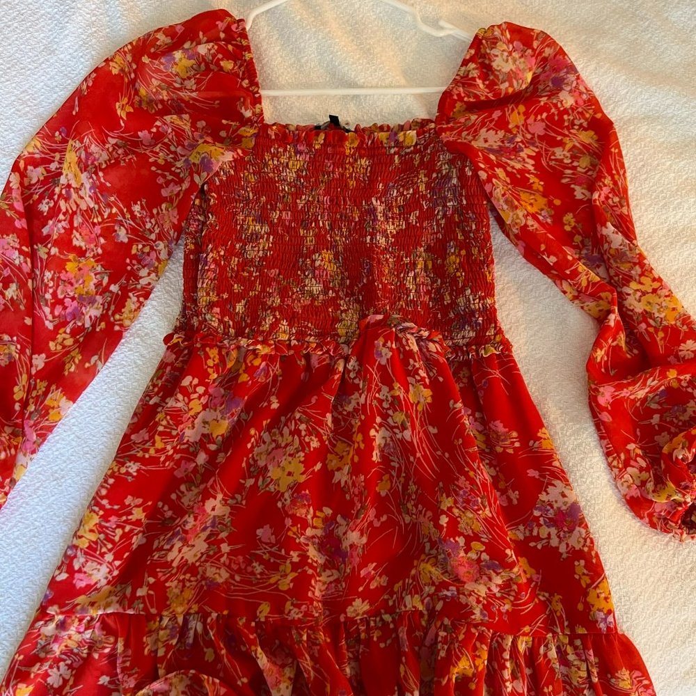 Smocked Bodice Long Sleeve Minidress - 1.State